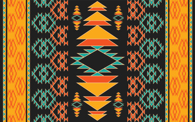 retro vintage ikat mexican ethnic aztec tribal acient pattern seamless background for fashion fabric and textile, 2d illustration