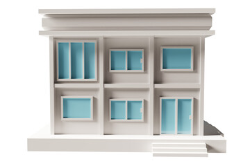 Obraz premium Blue door and window building. 3d rendering. 