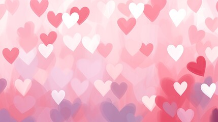 Romantic Pink and Red Hearts Pattern for Valentine's Day