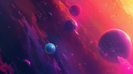 Abstract planets, sun, and space background. national asteroid day - Powered by Adobe