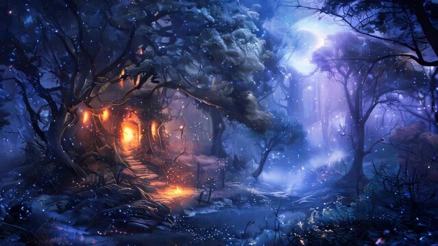 A fairy house in an enchanted forest