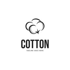 Fototapeta premium Cotton flower logo design template vector illustration idea