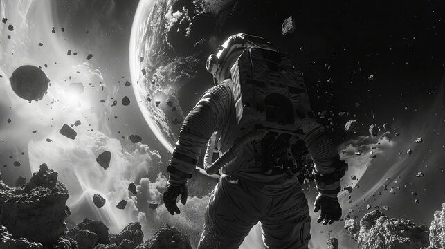 astronaut background concept, national asteroid day - Powered by Adobe
