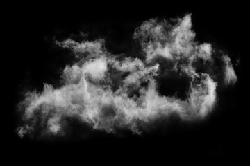 Isolated Fluffy Cloud for Overlay black background