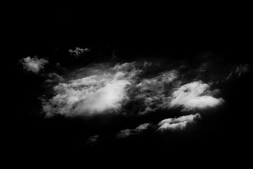 Abstract White Cloud Overlay isolated on black background