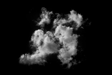 abstract clouds in high resolution isolated on black background