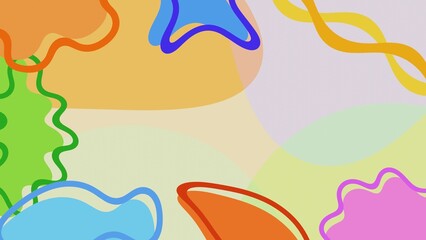 Abstract colorful shapes, organic background. 3d rendering.	