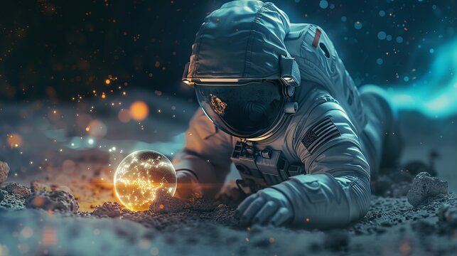 astronaut background concept, national asteroid day - Powered by Adobe