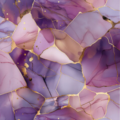 wallpaper  in soft purple and pink marble with gold veining