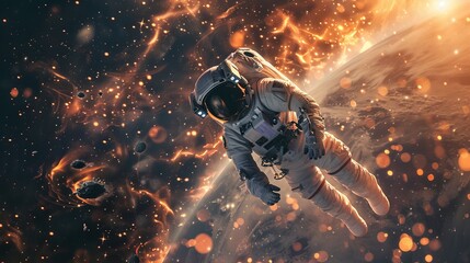 astronaut background concept, national asteroid day