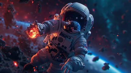 astronaut background concept, national asteroid day