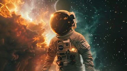 astronaut background concept, national asteroid day