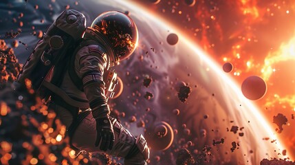 astronaut background concept, national asteroid day