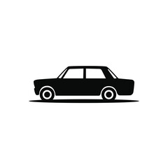 Car silhouette icon. Side view. Vector illustration