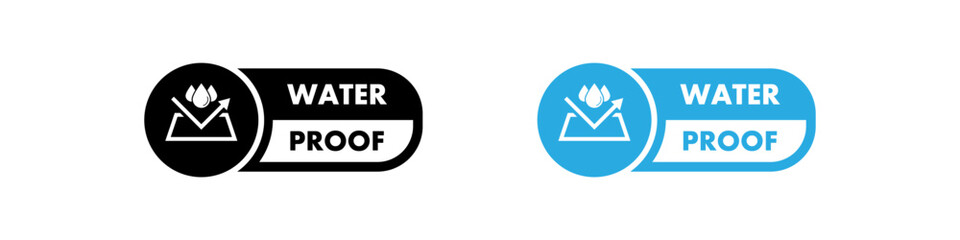 Water and Dust resistant - vector badges. Water protection, liquid proof protection.