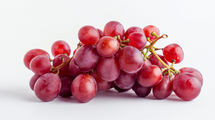 Fototapeta premium Fresh Cluster of Red Grapes on White Background