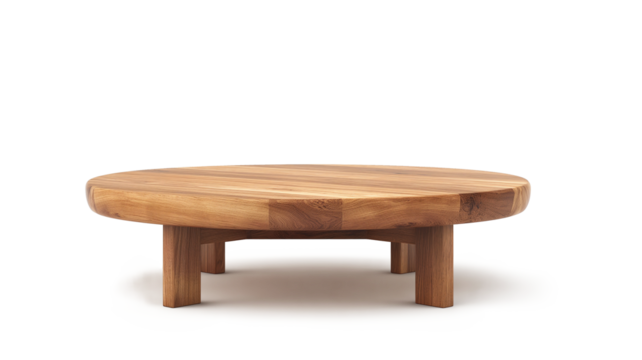 Coffee table isolated on a transparent background