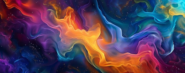 Fototapeta premium Vibrant abstract fluid colors in motion