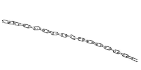 Silver chain isolated on a transparent background. 3D render of chromed metal.
