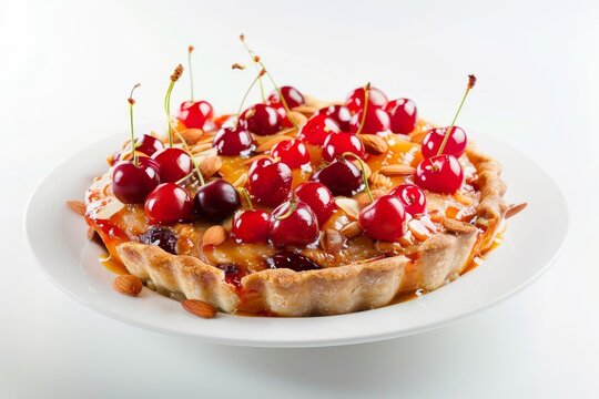 Irresistible Almond Cherry Pie with Golden-Brown Crust and Juicy Cherries