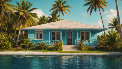Fototapeta premium Stunning bungalow on the Bahamas islands