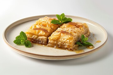 Exquisite Almond Baklava with Layers of Flaky Phyllo Dough and Melted Butter