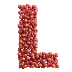 Alphabet made of pomegranate fruit, letter L