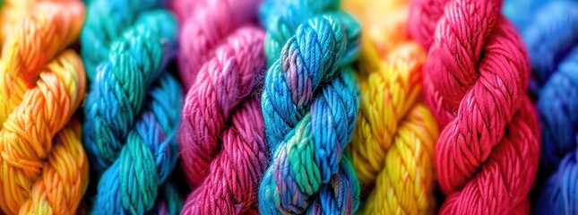 colorful rope background. Colorful rope and thread background.