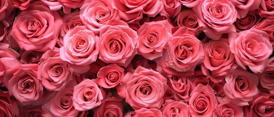 Bright pink roses layered together, with each petal contributing to a vibrant display bursting with energy and joy