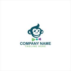 monkey logo blind See No Evil Emoji concept line editable vector,
