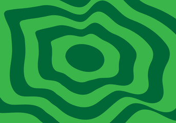 Fondo abstracto y verde de formas curvas irregulares concéntricas.