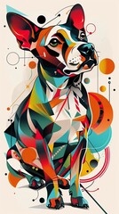 Stylized, abstract illustrations of pets