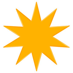 Obraz premium Yellow star, star icon, isolation, star shape
