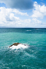 The blue of the ocean in Biarritz, South West of France. Basque Country.