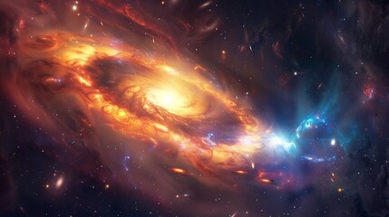 Obraz premium Quasar in deep space, asteroid day