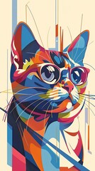 Stylized, abstract illustrations of pets