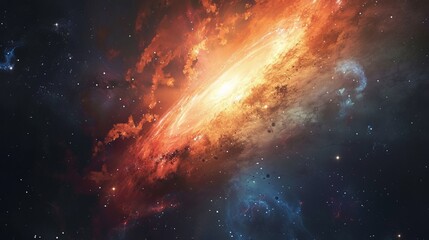 Obraz premium Quasar in deep space, asteroid day