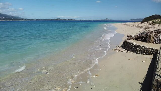beautiful baech of Marathonisi island in Zakynthos