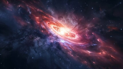 Fototapeta premium Quasar in deep space, asteroid day