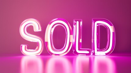 The word Sold created in Neon Lettering.