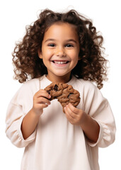 Naklejka premium PNG Portrait chocolate smiling child. 