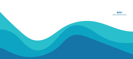 Vector layered blue water wave banner template	