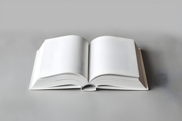 Book mockup. Blank book cover for illustration placement. Book design. Textbook or fiction mockup. White vertical book on white background. 