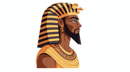 Portrait of Egypt god Ptah flat style vector illust