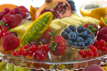 Platter with fruit of different kinds