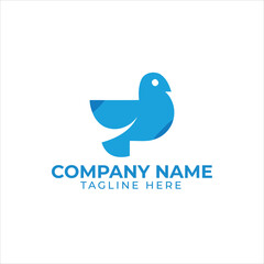 simple dove bird flying high logo symbol design illustration 
