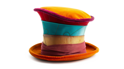 Colorful Top Hat for Alice in Wonderland isolated on a transparent background