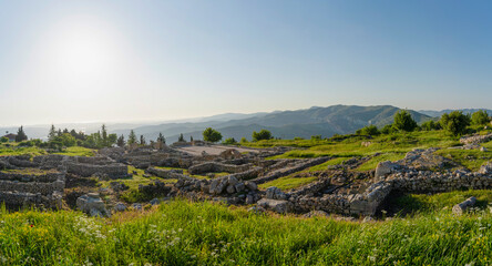 Fototapeta na wymiar Albania Bylis Illyrian ancient city archaeological park ruins