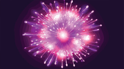 Purple holiday firework isolated on dark transparen