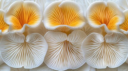   A cluster of white blossoms resting atop a blank sheet on a tabletop